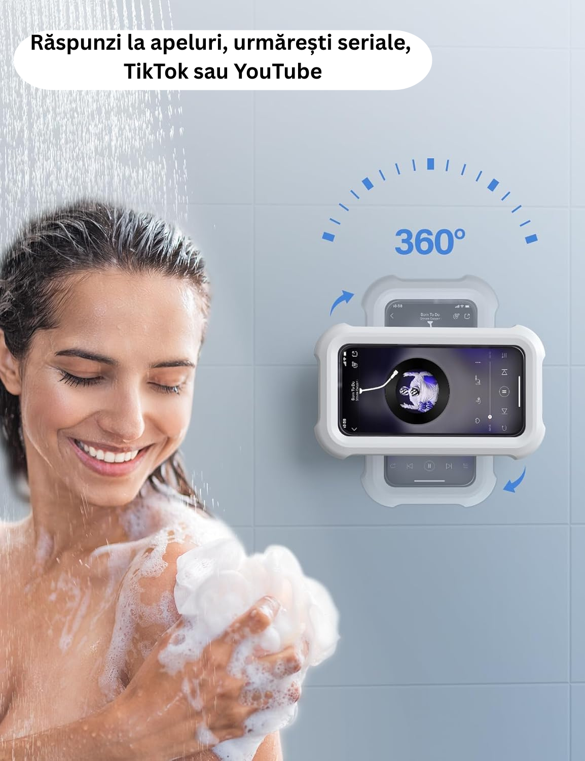 Suport Telefon Impermeabil pentru Duș