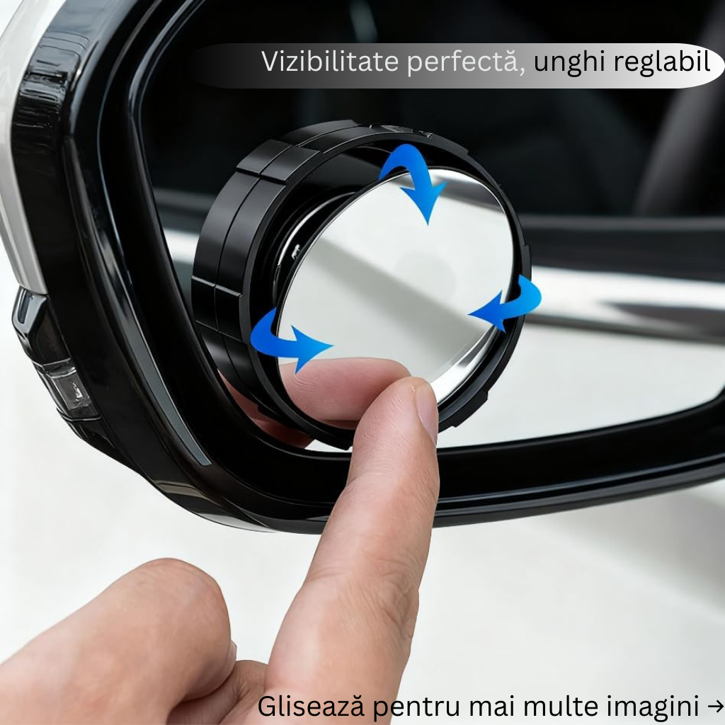 Oglindă Auto Anti Unghi Mort 360° cu Prindere prin Ventuză